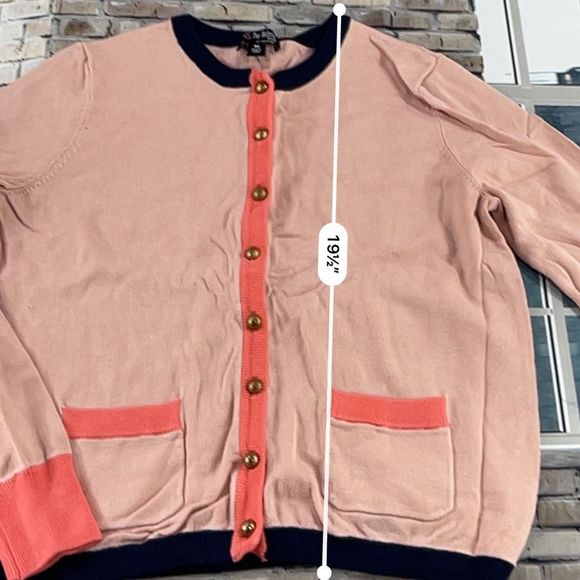 Women’s The Webster Pink & Blue Rayon Blend Button Down Pocket Cardigan (M) P02 - Picture 7 of 9